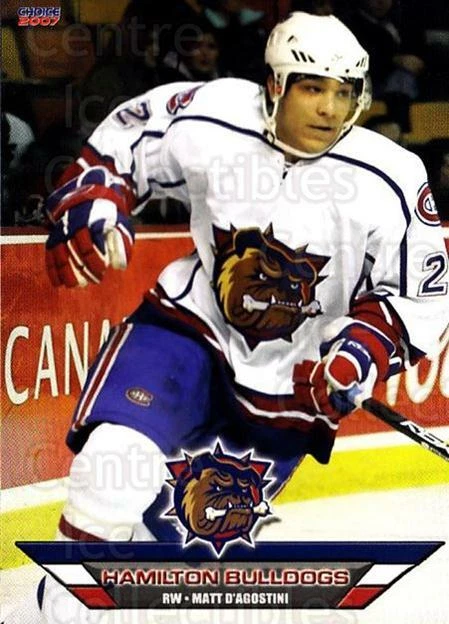 2006-07 Hamilton Bulldogs #7 Matt D'Agostini - Image 1 of 1