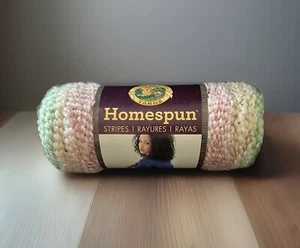 Lion Brand HOMESPUN STRIPES Yarn SUNDAE #220 Pink Beige Green, 6 oz. - Picture 1 of 7