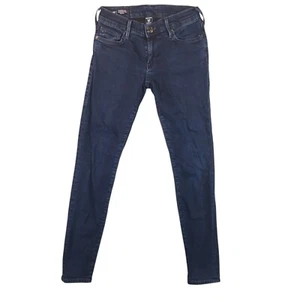 True Religion Jeans Size 27 Low Rise Blue Denim Womens Stretch Casey Skinny Dark - Picture 1 of 6