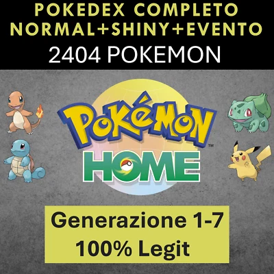 NINTENDO POKEMON Home Living Dex Pokedex Complete Normal + Shiny + Event Gen 1-7 Legit