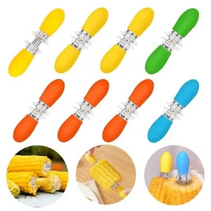 16 Pcs/8 Pairs Stainless Steel Corn Holders Twin Prong Corn Skewers for BBQ - Picture 1 of 7