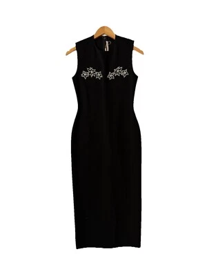 CHRISTOPHER KANE CHRIST KANE DESIGNER THE BOSOM BUDDY WOMENS DRESS WITH CRYSTALS BLACK Brand New