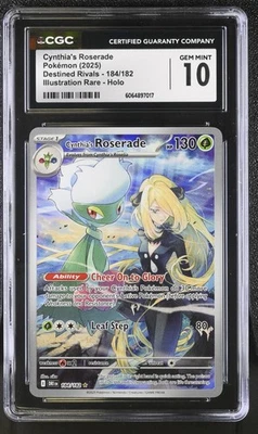 CGC 10 - Cynthia's Roserade 184/182 Illustration Rare - Pokemon Destined Rivals - Image 1 of 3
