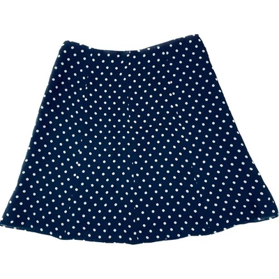 Falda profesional Jones New York Signature de seda para mujer 6p azul marino beige lunares Foto 1 de 4