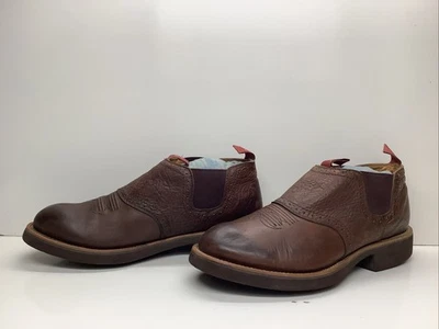 MENS TWISTED ANKLE COWDOG BROWN ANKLE BOOTIES SIZE 10 M - Image 1 of 4