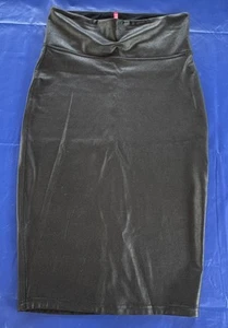 Spanx Womens Faux Leather High Rise Pencil Skirt Black Stretch Size 16-18. New - Picture 1 of 10