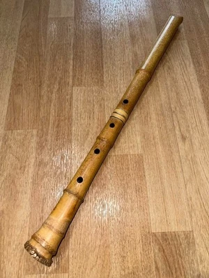 Instrumento japonés Shakuhachi flauta vertical de bambú 25 pulgadas con letrero Foto 1 de 4