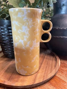 Tazza vintage Bennington ceramica agata gialla mattina grande manico trigger - Foto 1 di 3