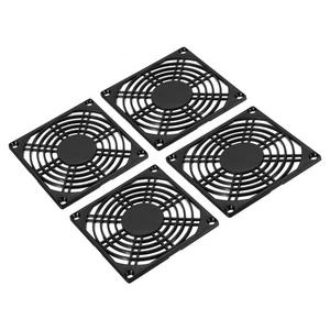 92mm Fan Filter, 4 Pack ABS Plastic Ventilator Grill Protector Guard, Black - Photo 1/6