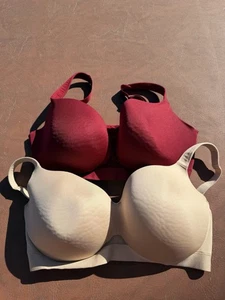 Women’s cacique bra Set Of 2 40 G Deep Red & Beige Lightly Lined Balconette - Picture 1 of 11