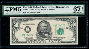 AC 1969 $50 FRN Kansas City PMG 67 EPQ Fr 2114-J SUPERB GEM! - Picture 1 of 2