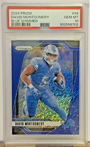 2024 Panini Prizm 94 David Montgomery Blue Shimmer PSA GM MT 10 Detroit Lions - Picture 1 of 2