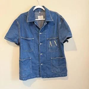 Armani Exchange Vintage made in USA SZ XS Blazer Coat Style Denim Jacket 1876 - Picture 1 of 7