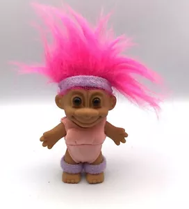 Vintage Russ AEROBIC Esercizio Body Scaldamuscoli Capelli Rosa Troll Doll - Foto 1 di 5