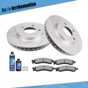 FOR FORD MUSTANG 1994-2003 FRONT DRILLED & SLOTTED BRAKE ROTORS AND CERAMIC PADS - Bild 1 von 8