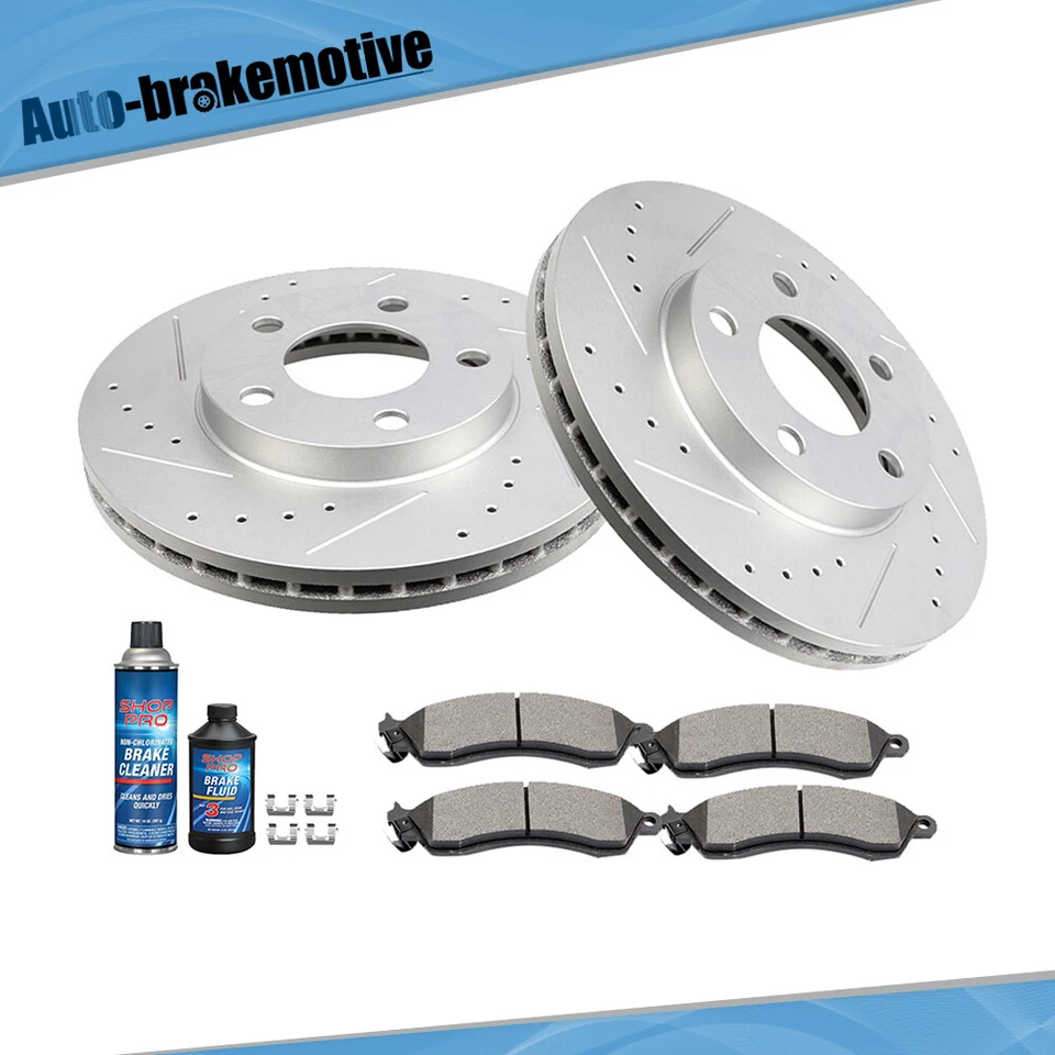 PARA FORD MUSTANG 1994-2003 ROTORES DE FRENO DELANTEROS PERFORADOS Y RANURADOS Y PASTILLAS CERÁMICAS Foto 1 de 4