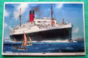 Vintage SS RMS LANCASTRIA Cunard White Star Shipping Line Ocean Liner Postcard z - Picture 1 of 2