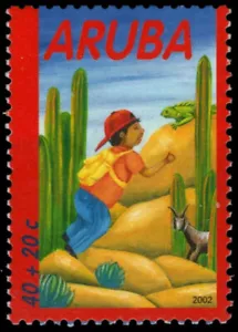 ARUBA B67 - Child Welfare Fund "Boy with Iguana and Goat" (pb18942) - Picture 1 of 1