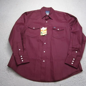 Vintage Wrangler Shirt Mens XL Red Pearl Snap Brushpopper Western Cowboy Heavy - Picture 1 of 12