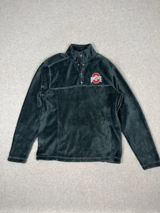 Ohio State Unv Buckeyes Pullover Damen M grau Viertel Druckknopf Fleece Tasche - Bild 1 von 13