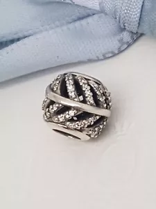 Authentic Pandora Sterling Silver Light as a Feather Charm Pave CZs - 791186CZ - Picture 1 of 2