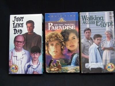 3 VHS Movies:  Just Like Dad, Paradise, Walking Across Egypt - Image 1 of 4