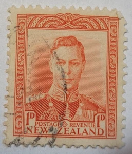 Neuseeland Porto & Revenue ~ 1D rote Briefmarke ~ gestempelt/veröffentlicht ~ um 1941 - Bild 1 von 6