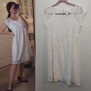 Motherhood Maternity NWT Lace Dress White Small - Picture 1 of 14