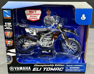 NewRay Yamaha Factory Racing YZ450F Eli Tomac #3 Dirt Bike 1:12 - Image 1 of 2