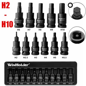 WinHolder IMPACT HEX BIT Sockets Set 3/8" Drive H2 To H10 Allen Key Tool Kit - Picture 1 of 10