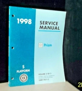 USED 1998 GM S Platform Service Manual-Chevrolet Prizm-Vol 2 of 3-GMP/98-S-2 - Picture 1 of 11