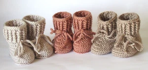 Handmade Baby Knitted Crochet Booties Shoes / Newborn-3 months - Picture 1 of 16