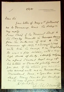 Brig-General Noel Ernest Money (1867 1941) Autograph - Signed Letter - Picture 1 of 2