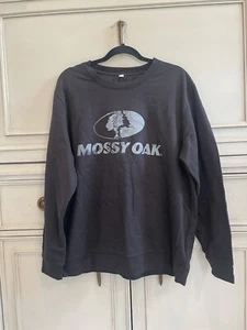 Pullover girocollo pullover girocollo in pile nero da uomo Mossy Oak grande - Foto 1 di 5