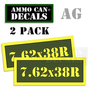 7.62x38R Ammo Can Labels Decal Sticker for 7.62 Nagant Russian Revolver 2pack AG - Picture 1 of 2