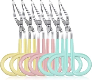 6 Paquetes Pinzas Para Cejas, Pinzas Para Cejas En Forma De Tijeras, Punta ys - Picture 1 of 7