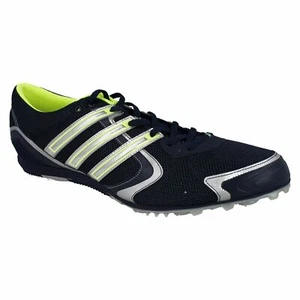 Men's Navy/Yellow/Silver Lace Up Adidas Track Trainers With Spikes : Arriba M - Picture 1 of 8