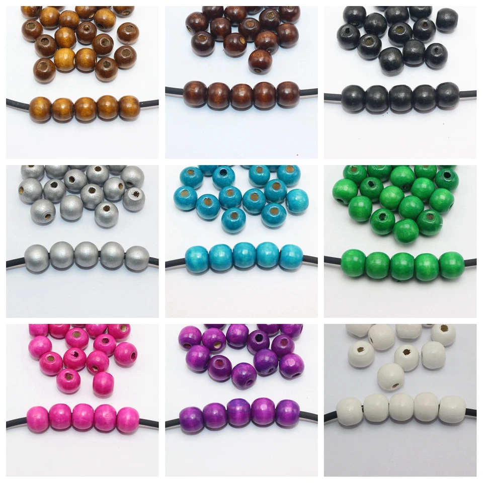 100pcs 12mm(1/2") Round Wood Beads~Wooden Beads Jewelry making Color Choice - image 1 of 4