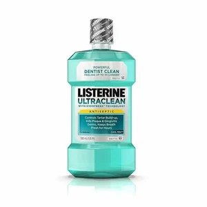 Listerine Ultra Clean Mouthwash Antiseptic Fresh Breath Cool Mint 16.9 oz 6 Pack - Picture 1 of 5