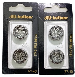 2 Dill Buttons 2 Pack Full Metal Vereinsthaler Crest 11/16” 18mm Vtg Germany - Picture 1 of 4