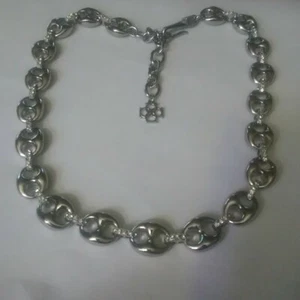 Ann Taylor Rhinestone Silver Links Chain Necklace 17" + ext - Bild 1 von 12