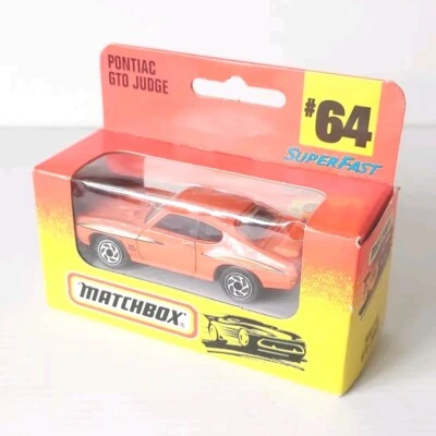 1996 Matchbox Superfast Orange Pontiac GTO Judge #64 | New In Box  - Image 1 of 4