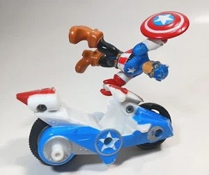Playskool Marvel Super Heroes Adventures Captain America Figure W/Racer - Picture 1 of 5