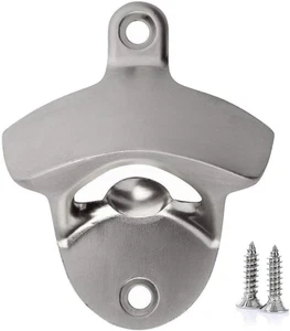Wall Mounted Bottle Opener with Free Stainless Steel Mounting Screws, Wall Hung - Picture 1 of 12