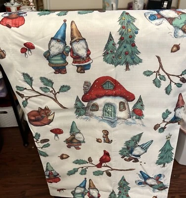 Cute & Fun 🎄Christmas Gnome & Nature Critters 60X84 Table Cloth 🎄 - Image 1 of 4