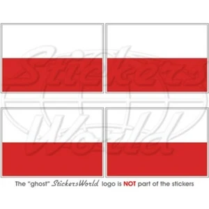 POLEN Polnisch Polska Flagge, 50mm Vinyl Aufkleber x4 - Picture 1 of 1