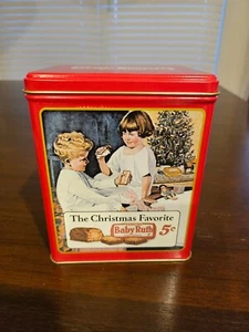 Contenedor de hojalata réplica Baby Ruth 1920 publicidad 6x5x4" rojo rectángulo - Imagen 1 de 7