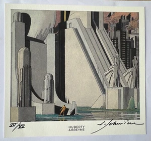 SCHUITEN EX LIBRIS Numéroté Signé manuellement Ex N° XII / XX ex RARE - Foto 1 di 3