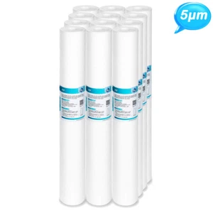 12 Pack 5 Micron 20x2.5" Whole House Sediment Water Filter Cartridge RO Big Blue - Picture 1 of 16