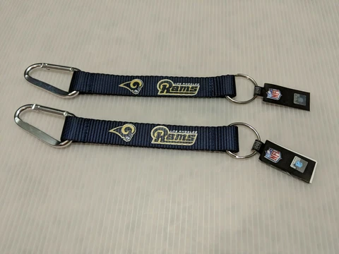 Los Angeles Rams Blue Logo 8" Aminco NFL Key Tag Ring NWT - Lot of 2 Cover